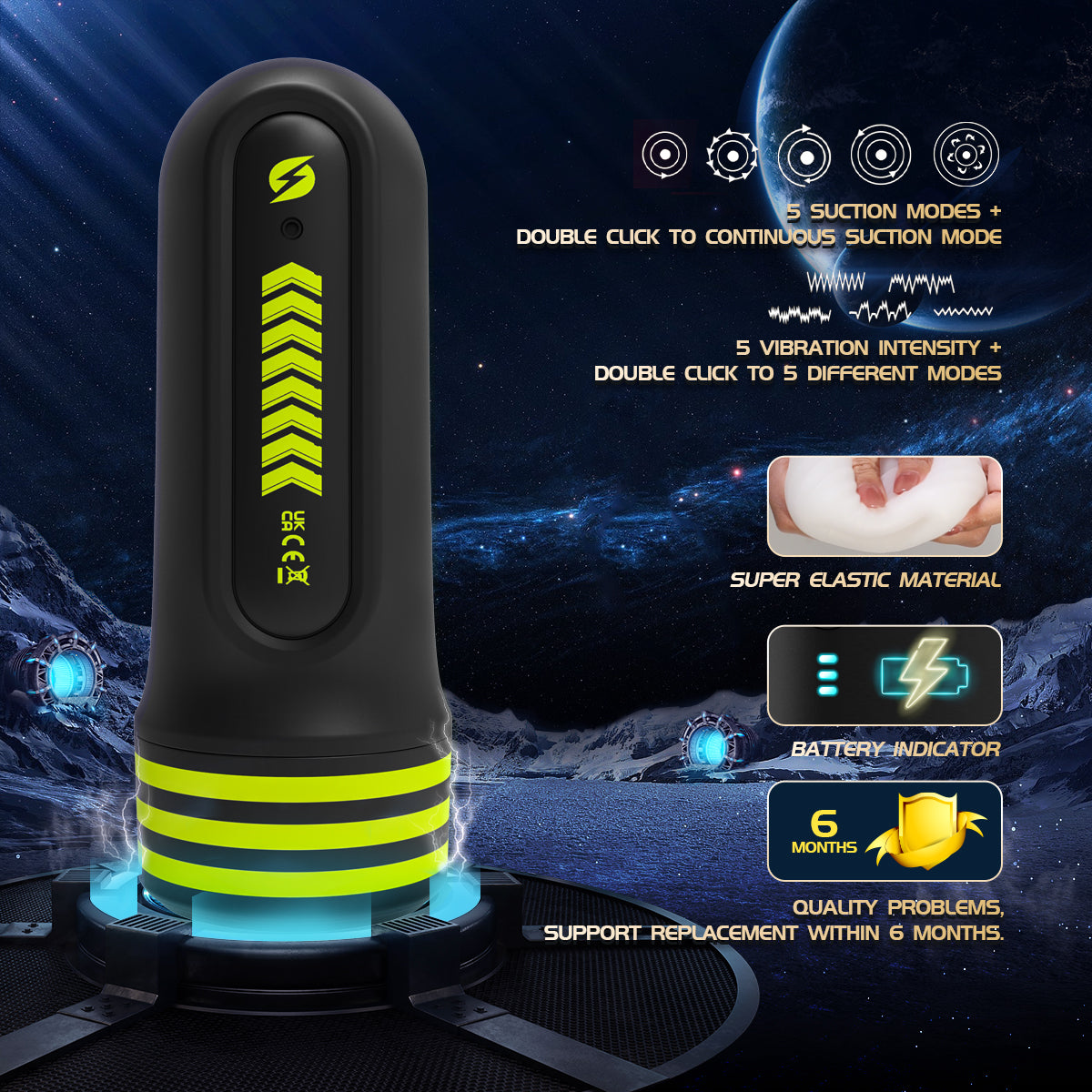 Suction+Vibration 3-in-1 Smart Masturbator Cup