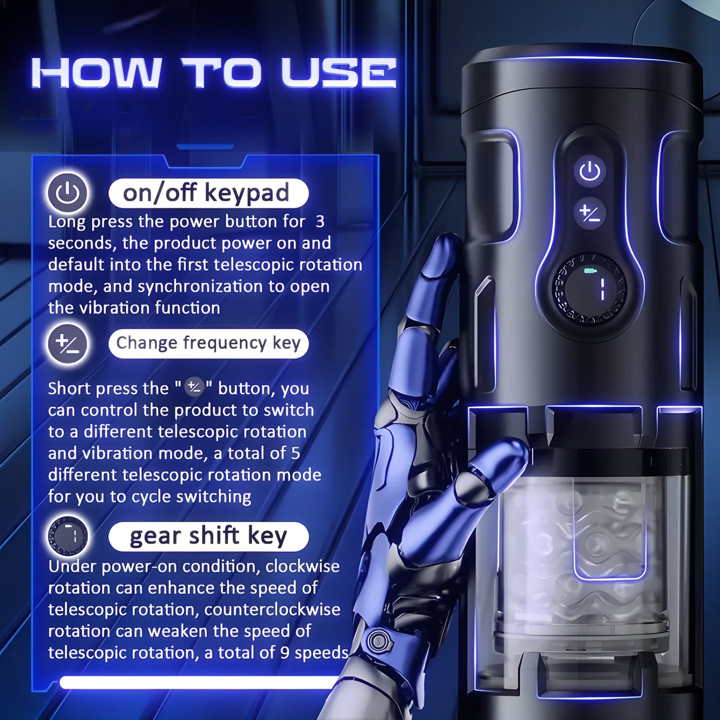 Gundam Cup Screen Display Edition Airplane Cup - 9-Speed Rotation & Vibration