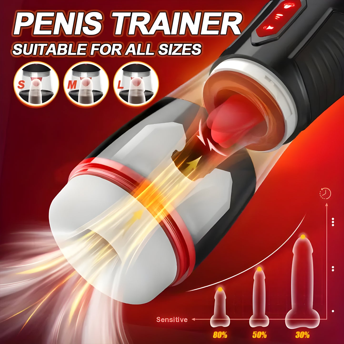 Realistic Tongue Licking Male Masturbator - 7 Licking & 4 Suction Modes with Voice Interaction