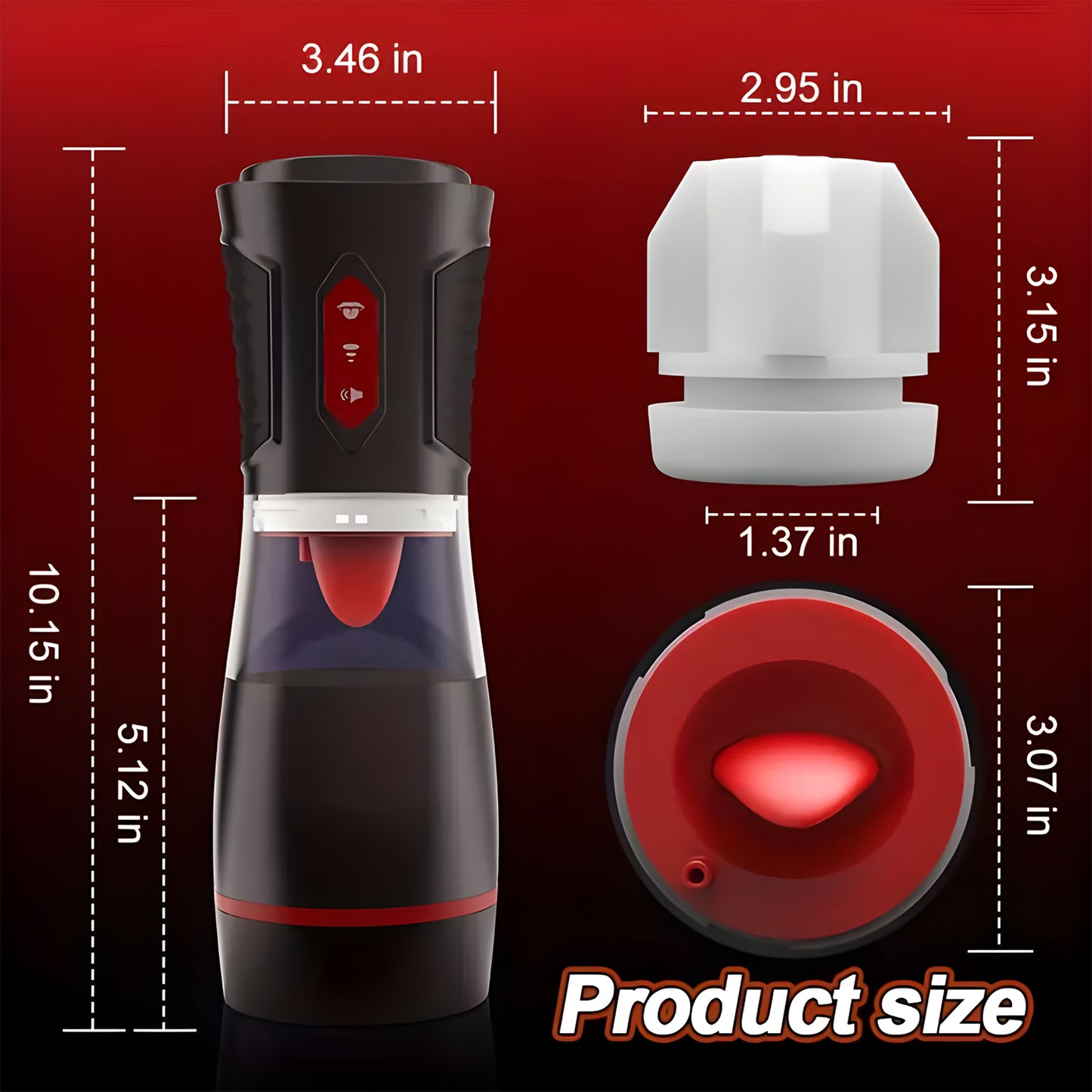 Realistic Tongue Licking Male Masturbator - 7 Licking & 4 Suction Modes with Voice Interaction